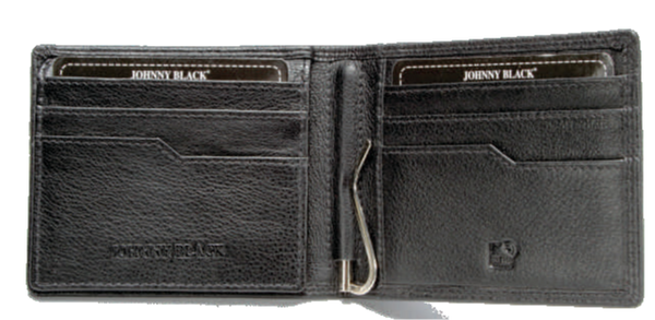 Johnny Black Chicago Money Clip Leather Wallet - RFID | Black - KaryKase