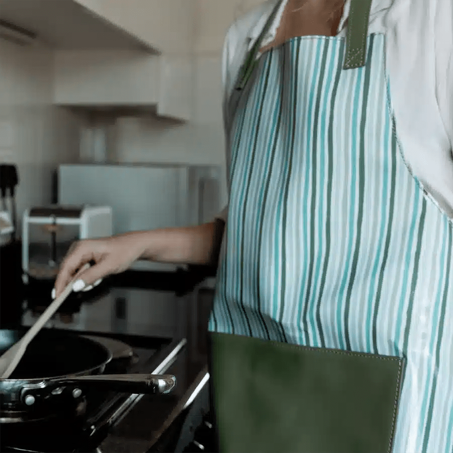 Thandana Laminated Fabric with Leather Pouch Apron | New Designs - KaryKase
