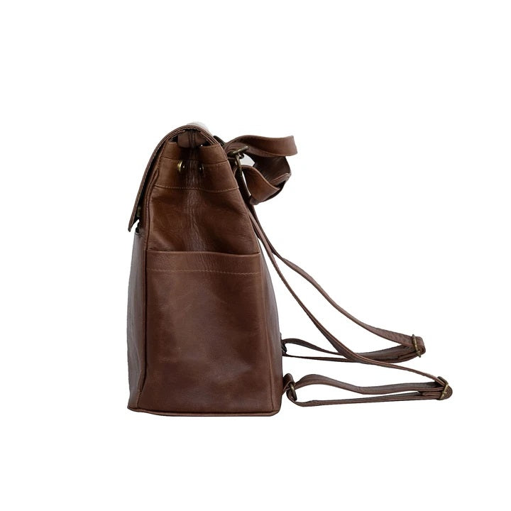 Mally Bebe Leather Baby Backpack | Brown - KaryKase