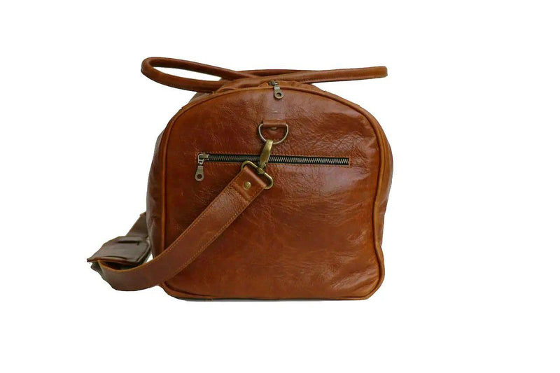 Tan Leather Goods - Jackson Leather Duffel Bag | Pecan - KaryKase