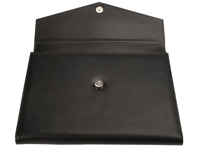 Adpel Ascot Leather A4 Stanford Tri Fold Folder | Black - KaryKase