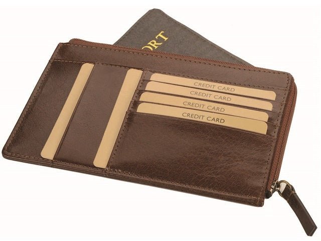 Adpel Bon Voyage Vitello Leather Passport Holder | Brown - KaryKase