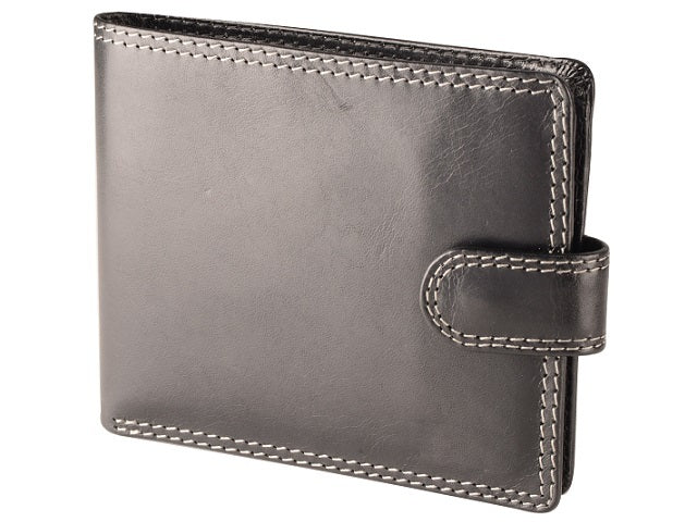 Adpel Dakota Leather Wallet With Tab | Black - KaryKase