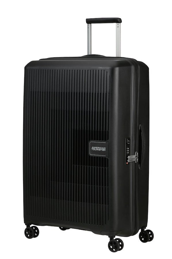 American Tourister Aerostep Expandable 77cm Large Spinner | Black - KaryKase