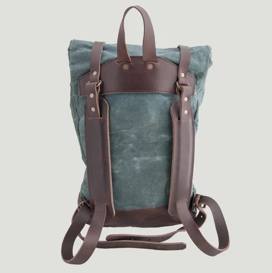 Bark And Mill Waxed Canvas Adventurer Rucksack | Atlantic - KaryKase