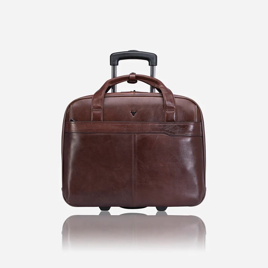 Brando Winchester 17" Leather Laptop Trolley Bag | Brown - KaryKase