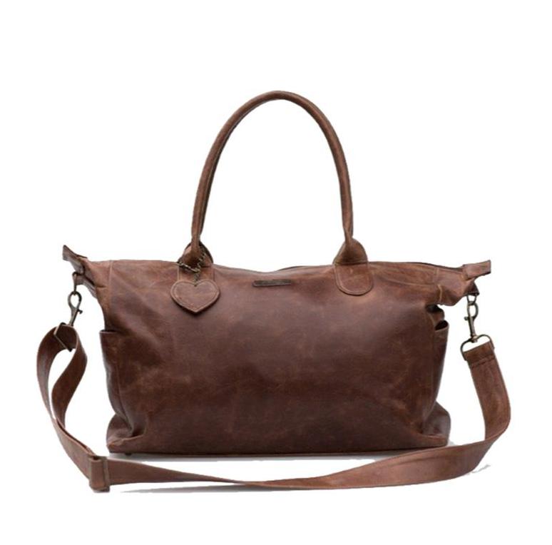 Mally Classic Leather Baby Bag | Brown - KaryKase