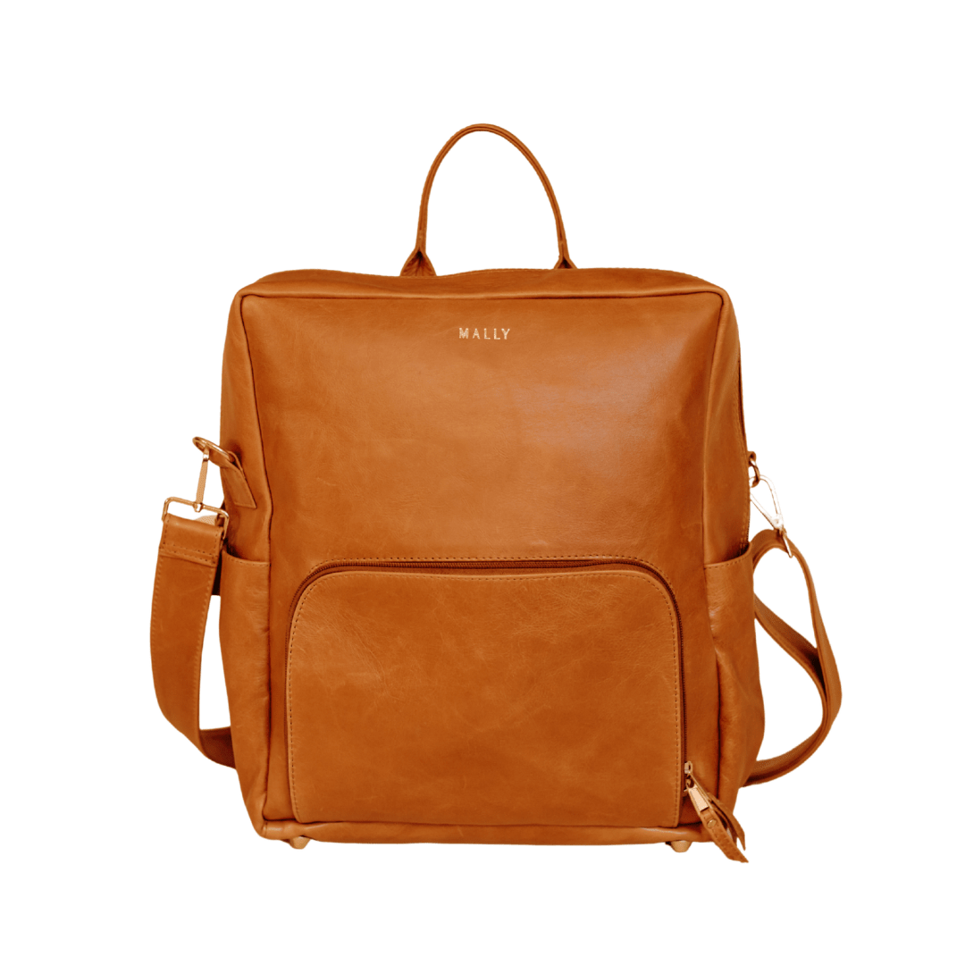 Mally Journey Leather Baby Backpack | Toffee - KaryKase