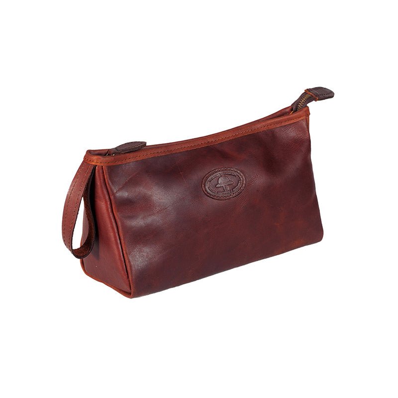 Melvill & Moon Leather Timau Toiletry Bag | Brown - KaryKase