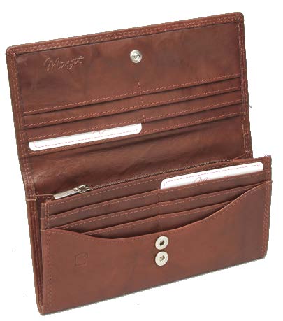 Monroe Bavaria Leather Ladies Purse | Brown - KaryKase