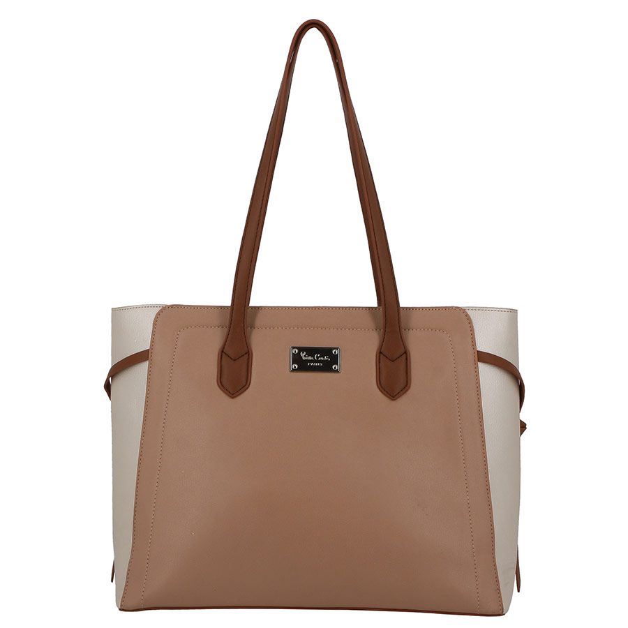 PIERRE CARDIN CHARLIE COLOURBLOCK TOTE | NEUTRAL METALLIC - KaryKase