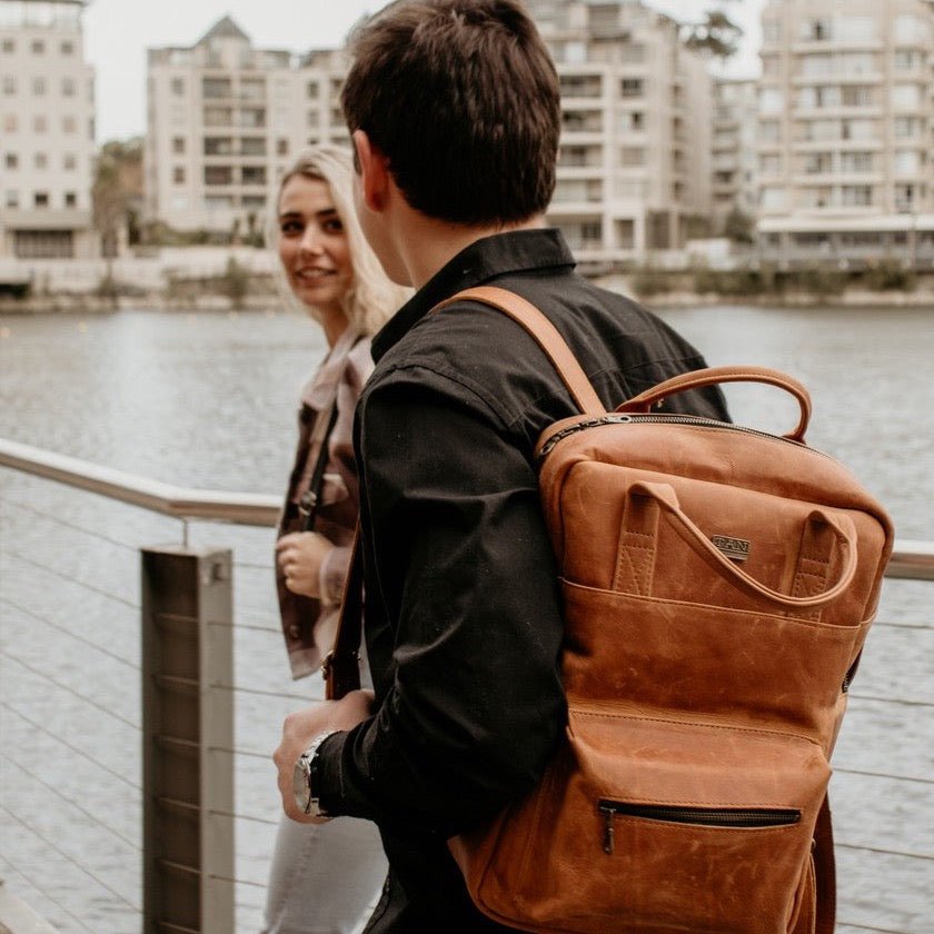 Tan Leather Goods - Charlie Backpack | Pecan - KaryKase