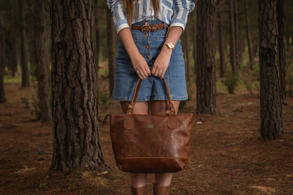Tan Leather Goods - Daisy Leather Handbag | Toffee - KaryKase