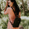 Tan Leather Goods - Olivia Leather Backpack | Black - KaryKase