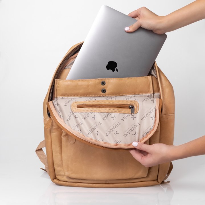 Thandana 15" Leather Laptop Backpack - KaryKase