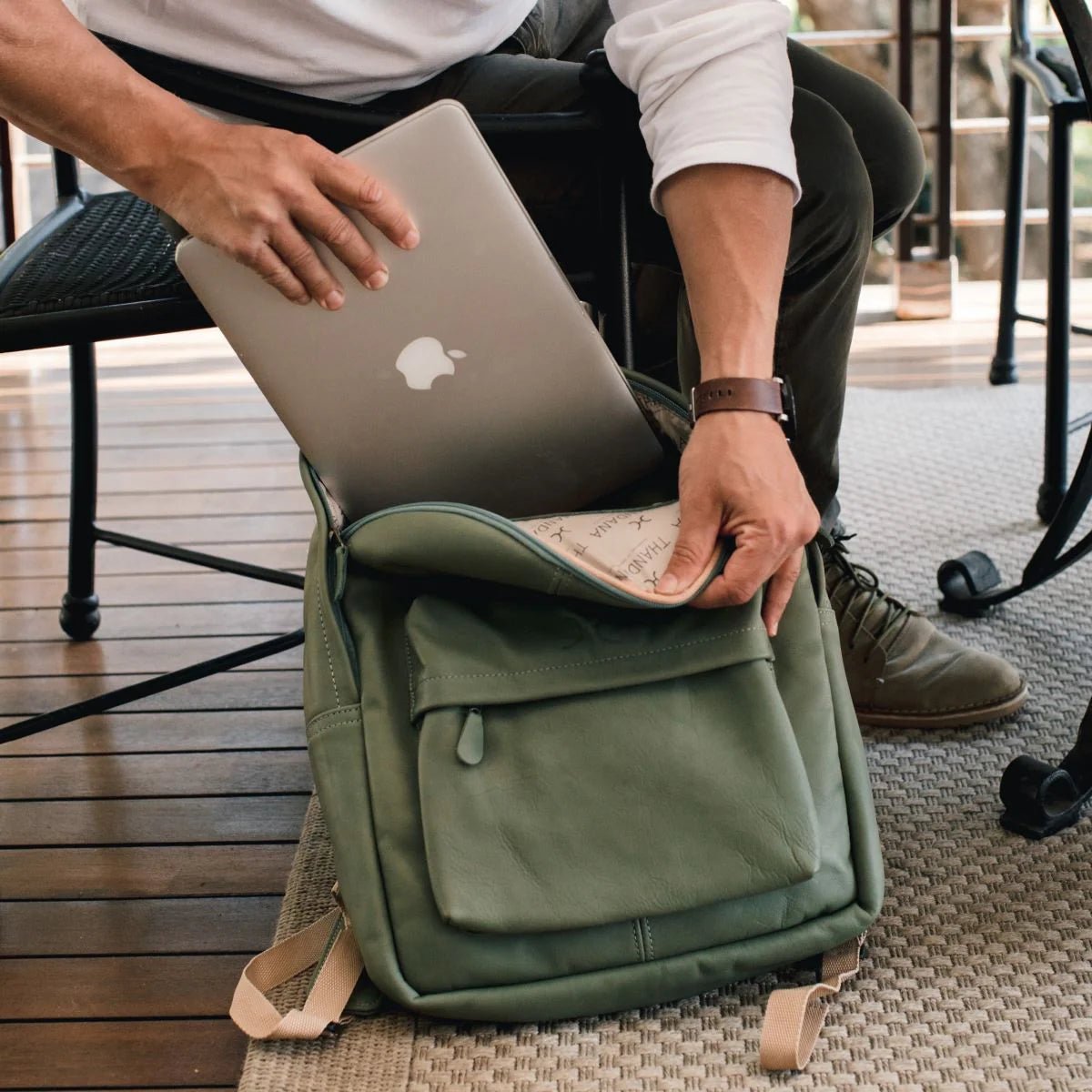 Thandana 15" Leather Laptop Backpack - KaryKase