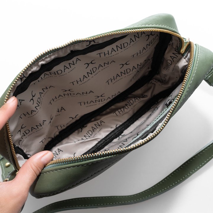 Thandana Boxy Leather Sling Handbag - KaryKase