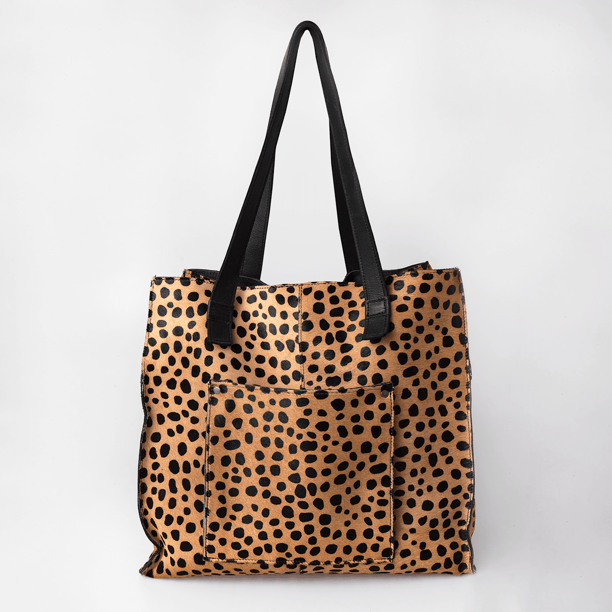 Thandana Faux Fur Print Leather Tote Handbag - KaryKase