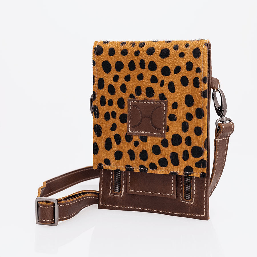 Thandana Faux Fur Print Leather Urban Cellphone Sling - KaryKase