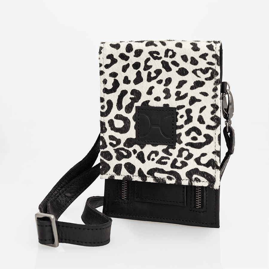 Thandana Faux Fur Print Leather Urban Cellphone Sling - KaryKase