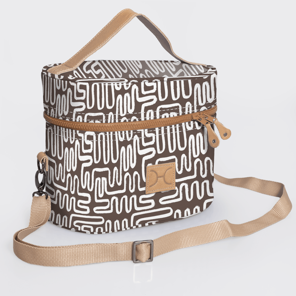 Thandana Laminated Fabric Bougie Vanity Bag | Beige - KaryKase