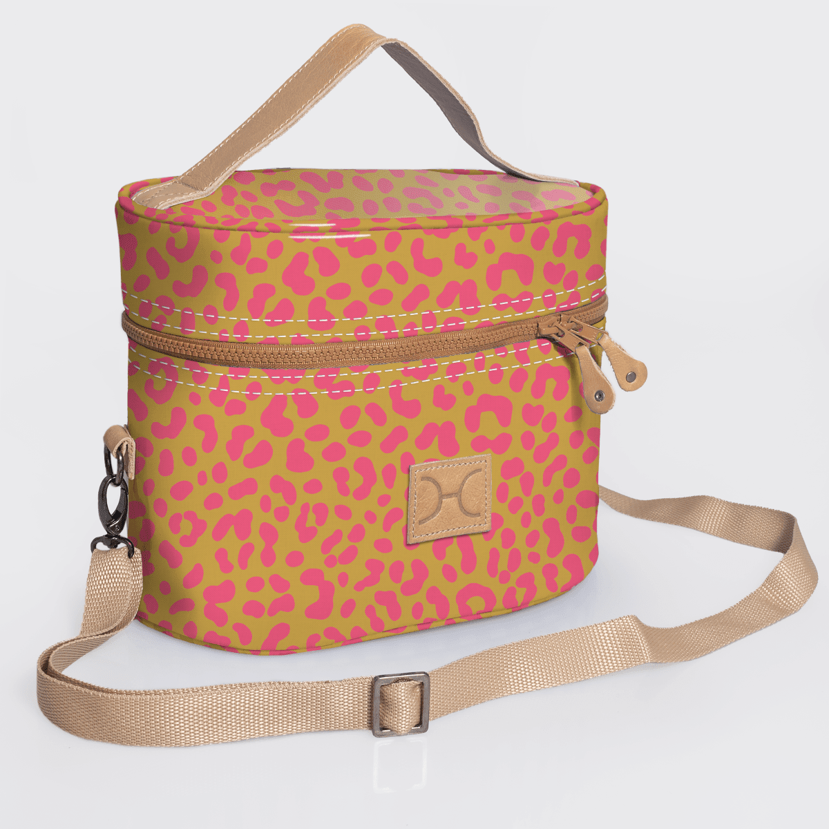 Thandana Laminated Fabric Bougie Vanity Bag | Beige - KaryKase