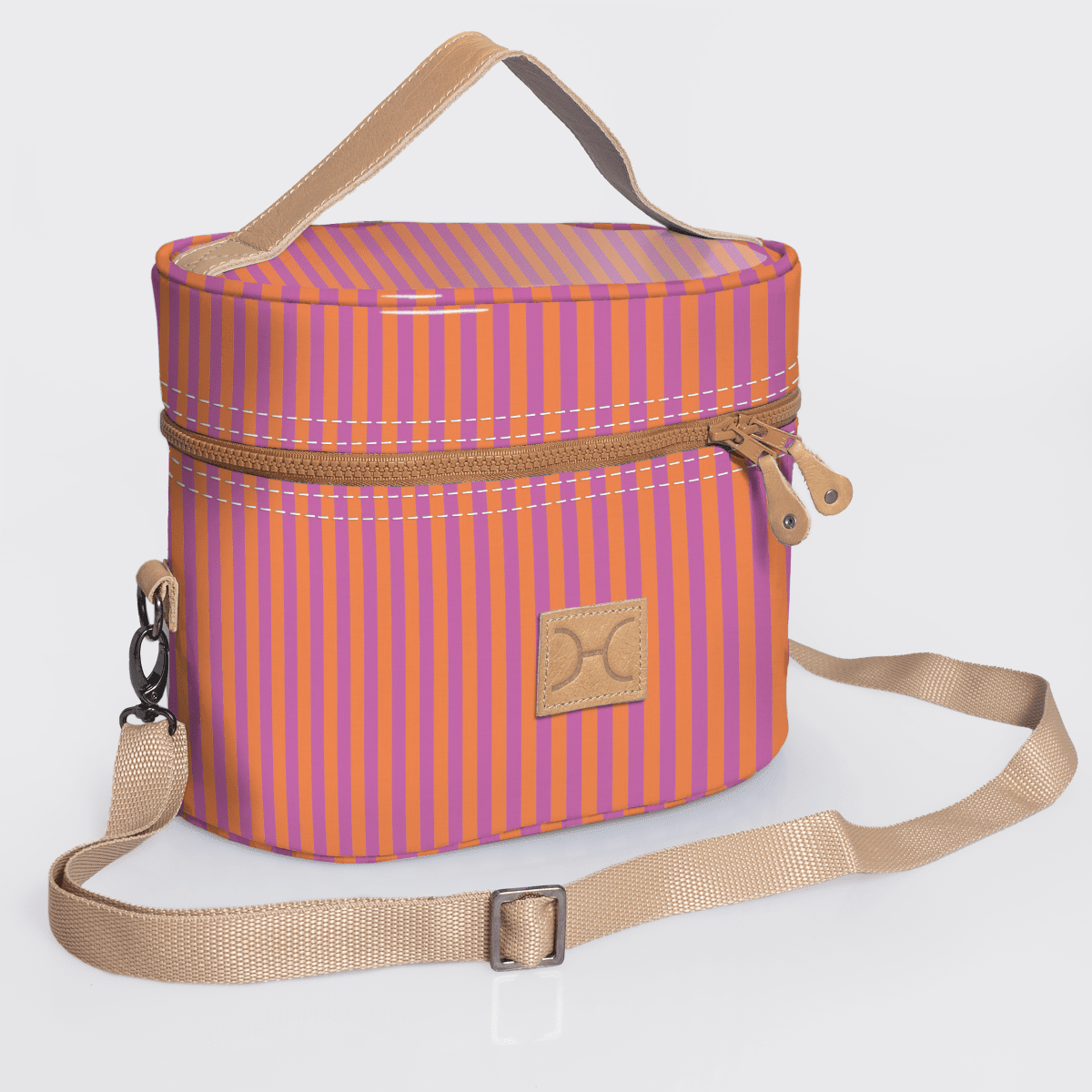 Thandana Laminated Fabric Bougie Vanity Bag | Beige - KaryKase