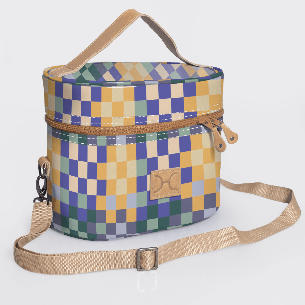 Thandana Laminated Fabric Bougie Vanity Bag | Beige - KaryKase