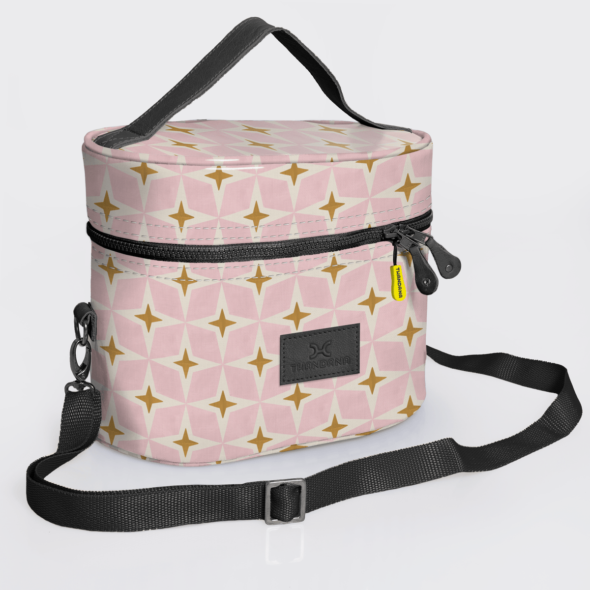 Thandana Laminated Fabric Bougie Vanity Bag | Black - KaryKase