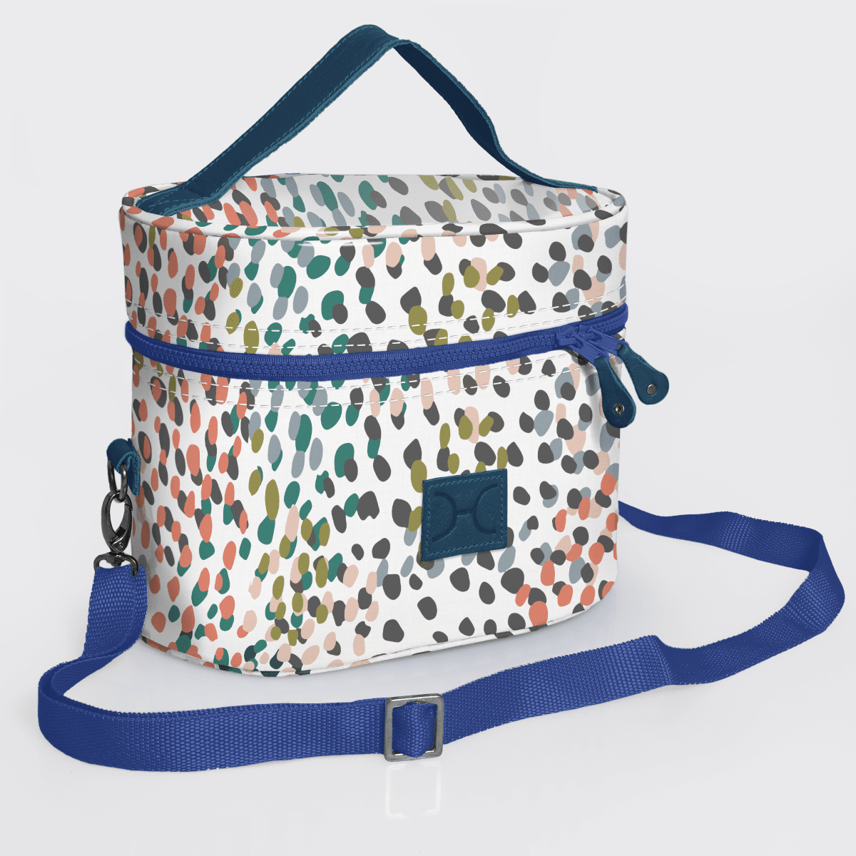 Thandana Laminated Fabric Bougie Vanity Bag | Blue - KaryKase