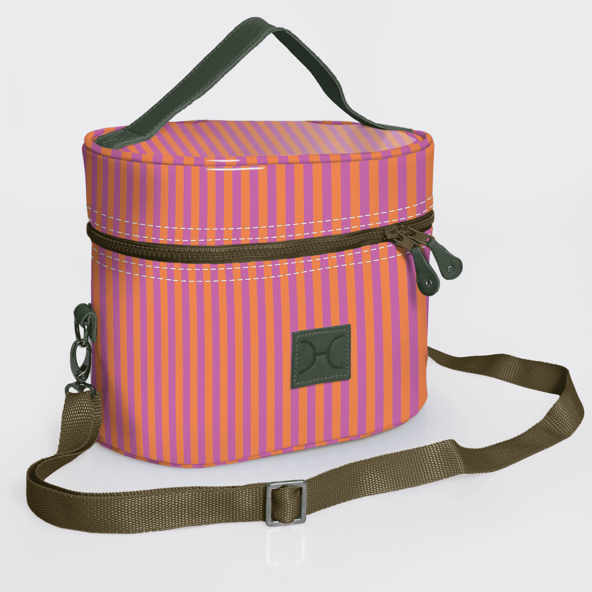 Thandana Laminated Fabric Bougie Vanity Bag | Olive - KaryKase