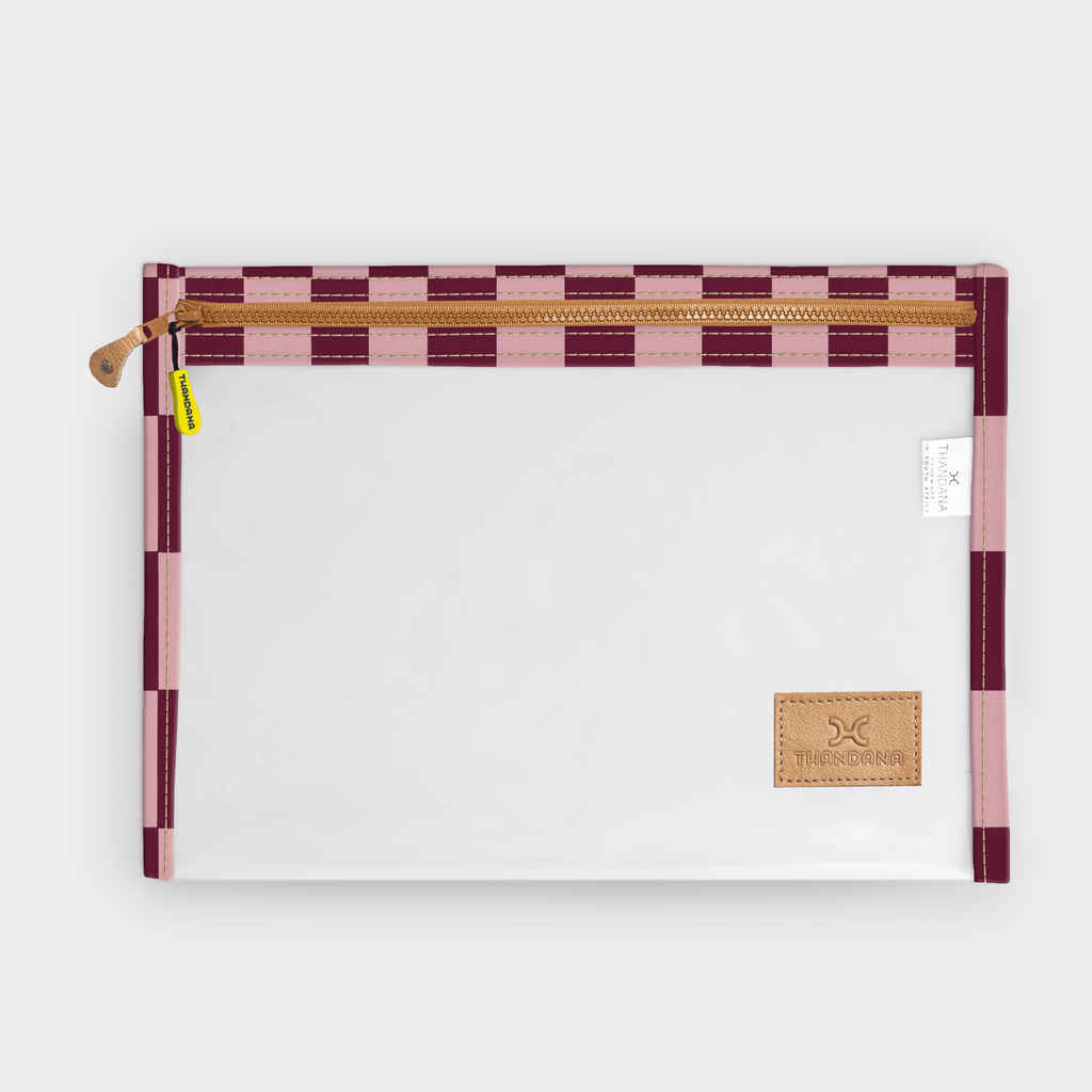 Thandana Laminated Fabric Clear Document Pouch - KaryKase
