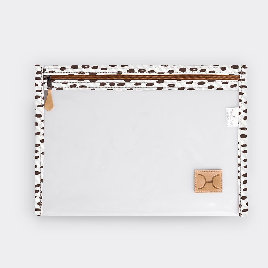 Thandana Laminated Fabric Clear Document Pouch - KaryKase