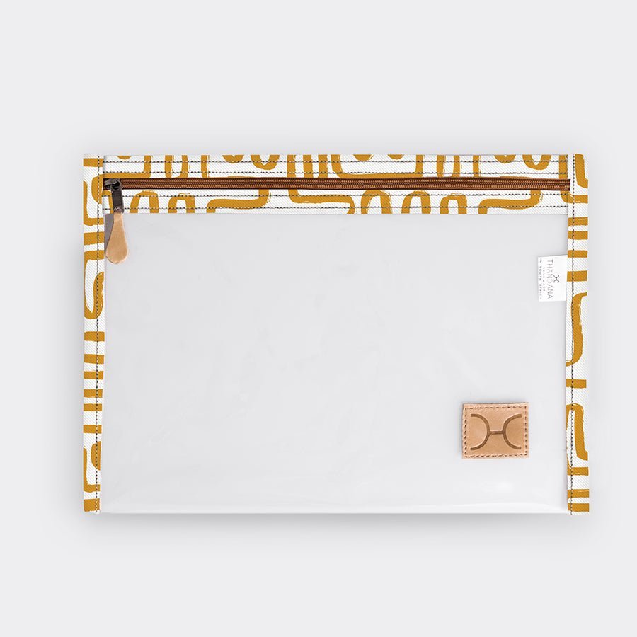 Thandana Laminated Fabric Clear Document Pouch - KaryKase