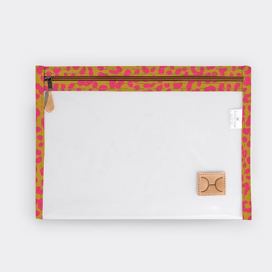 Thandana Laminated Fabric Clear Document Pouch - KaryKase