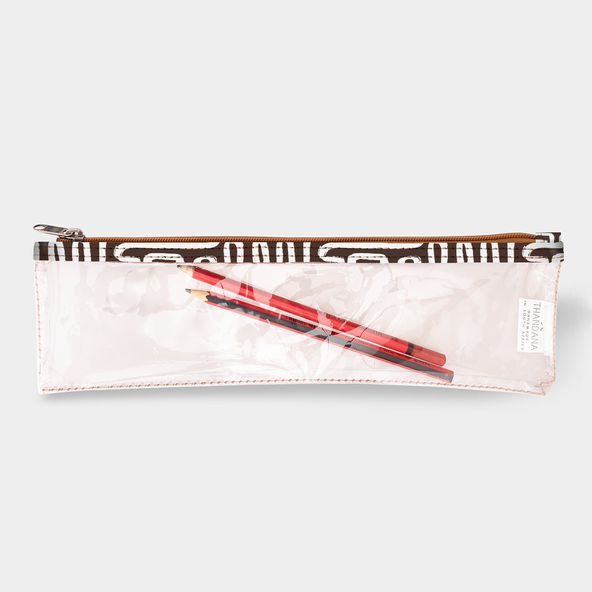 Thandana Laminated Fabric Clear Pencil Case - KaryKase