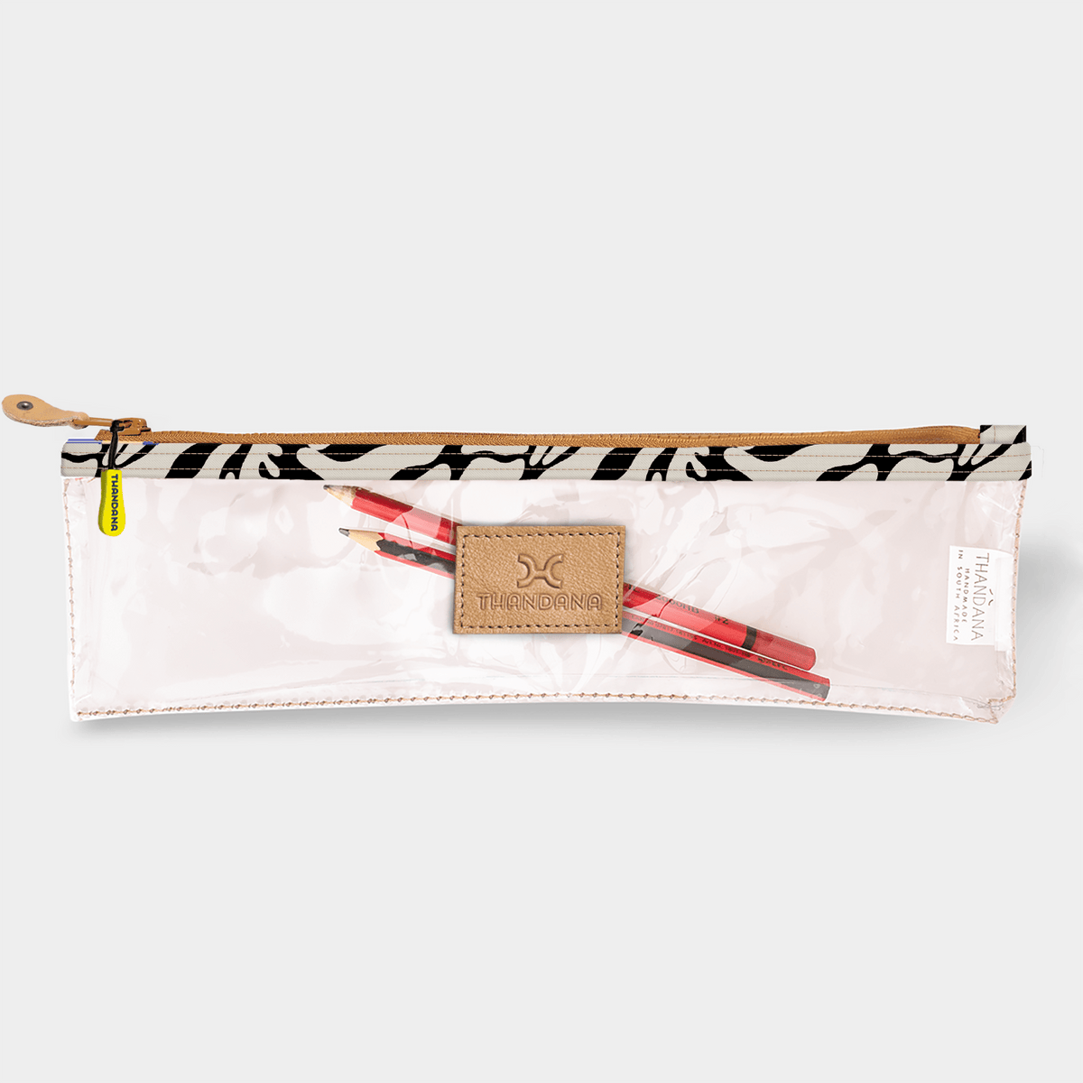 Thandana Laminated Fabric Clear Pencil Case - KaryKase