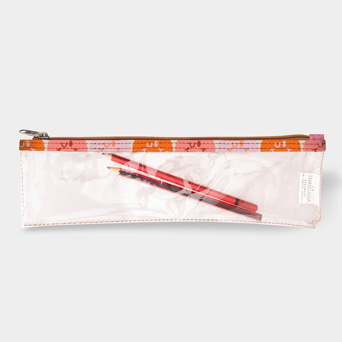 Thandana Laminated Fabric Clear Pencil Case - KaryKase