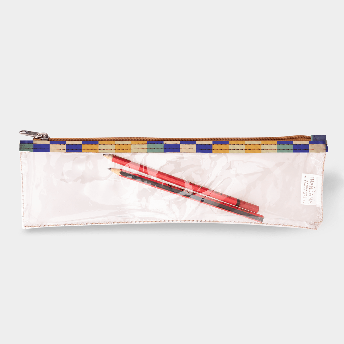 Thandana Laminated Fabric Clear Pencil Case - KaryKase