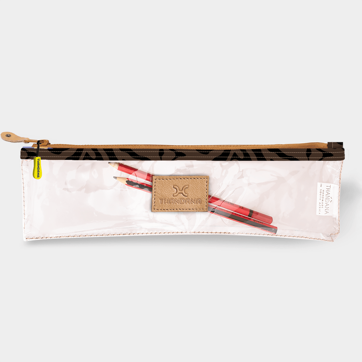 Thandana Laminated Fabric Clear Pencil Case - KaryKase