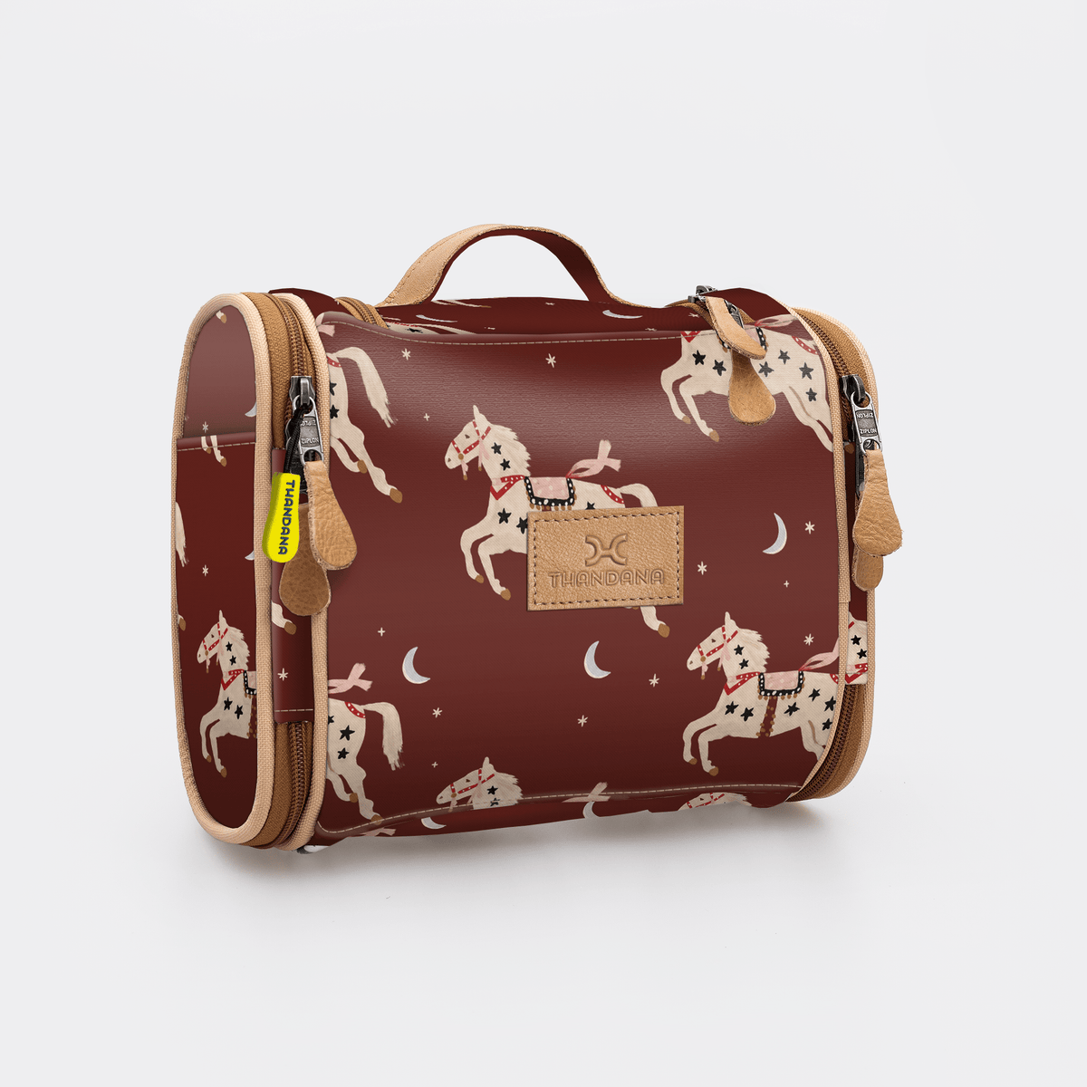 Thandana Laminated Fabric Compact Travel Vanity Bag - KaryKase