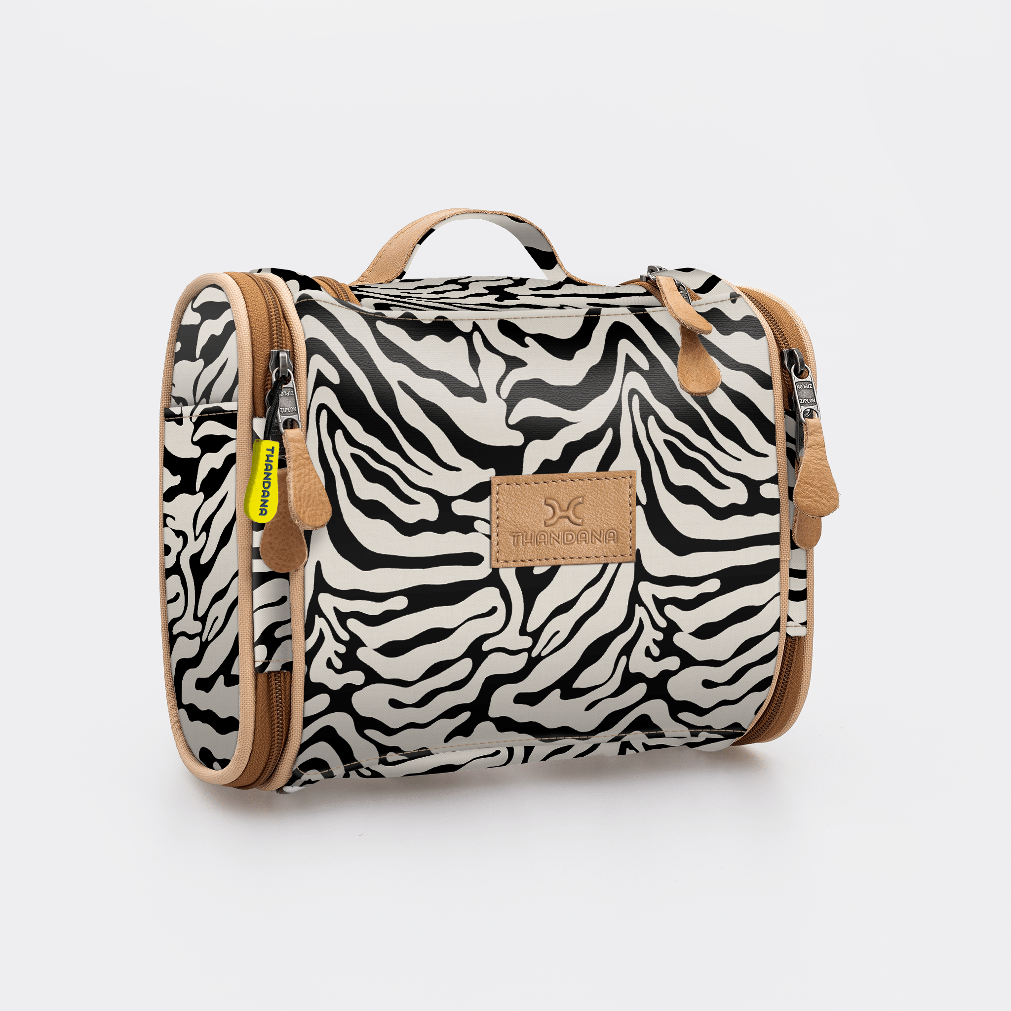 Thandana Laminated Fabric Compact Travel Vanity Bag - KaryKase
