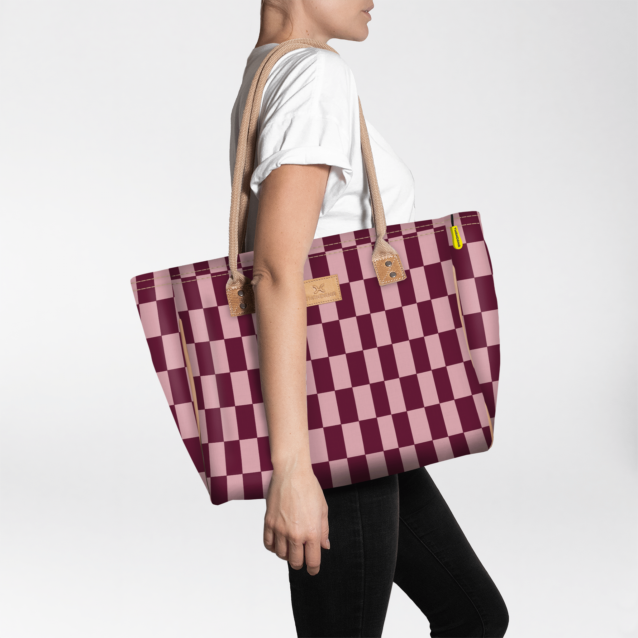 Thandana Laminated Fabric Medium Beach Bag - KaryKase