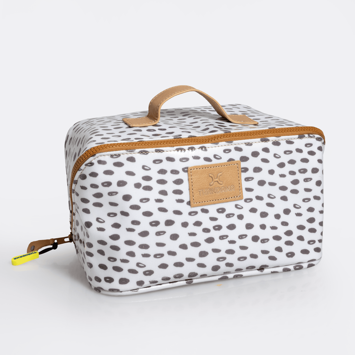 Thandana Laminated Fabric Side Mouth Maxi Vanity Bag - KaryKase