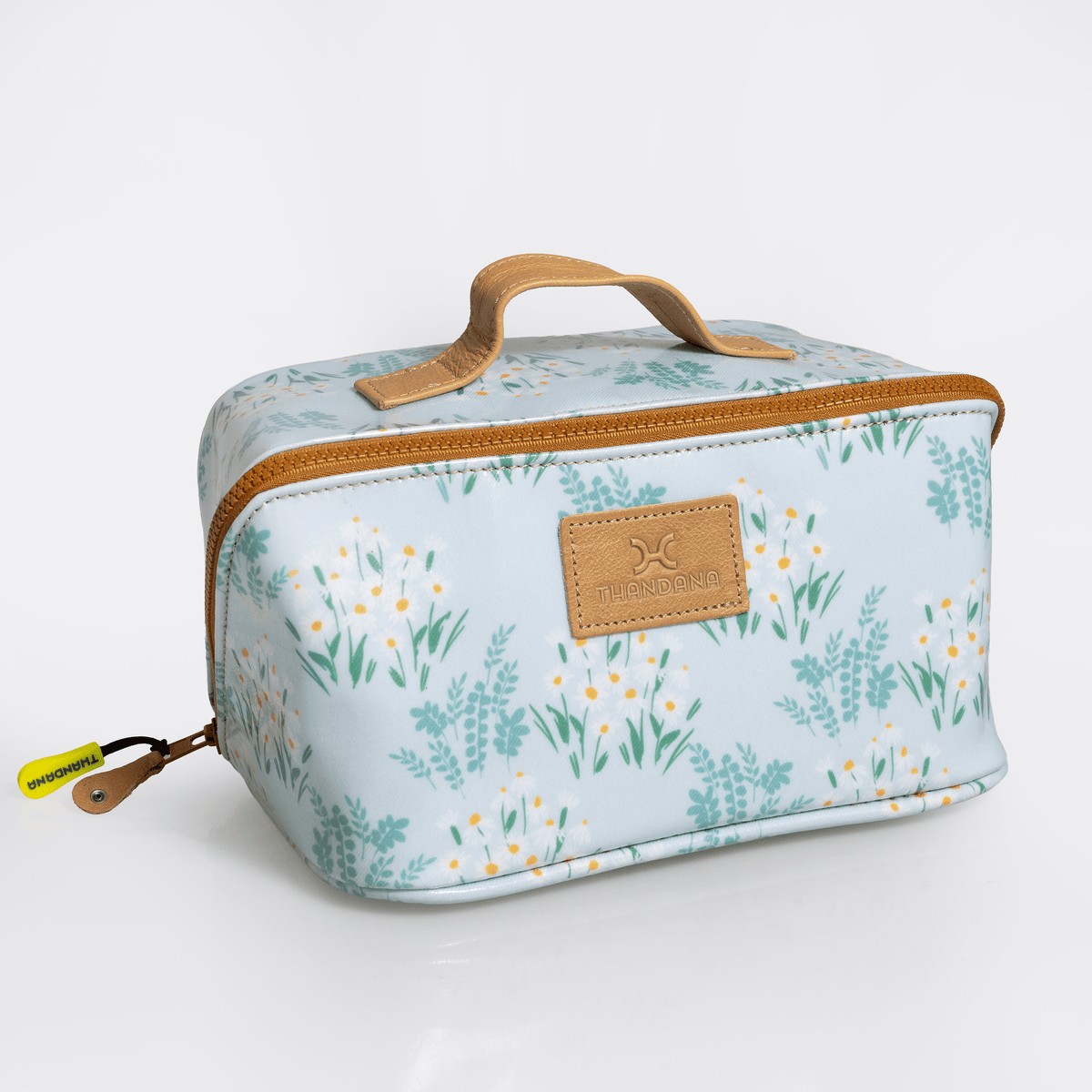 Thandana Laminated Fabric Side Mouth Maxi Vanity Bag - KaryKase