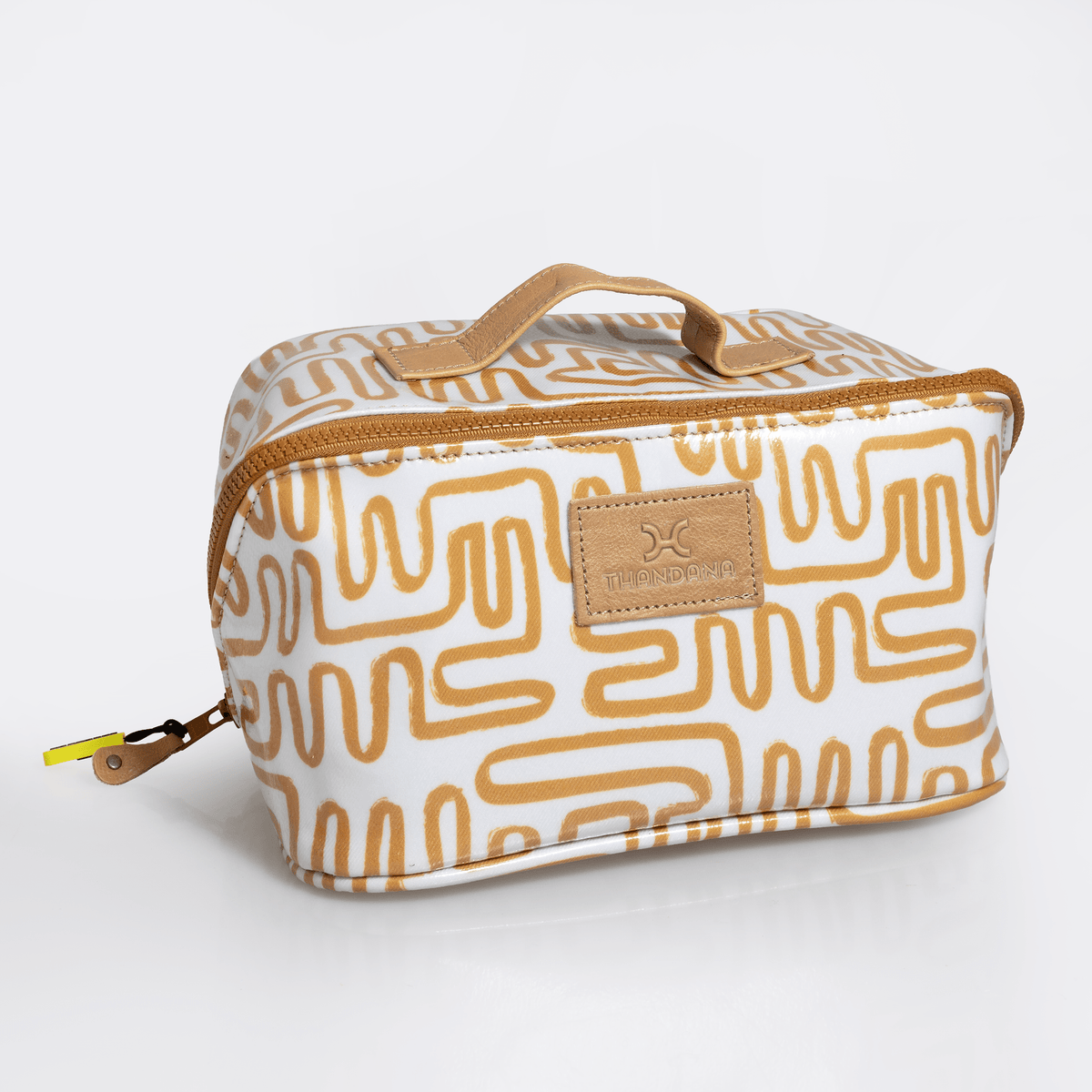 Thandana Laminated Fabric Side Mouth Maxi Vanity Bag - KaryKase