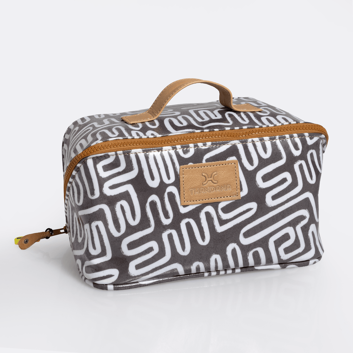 Thandana Laminated Fabric Side Mouth Maxi Vanity Bag - KaryKase