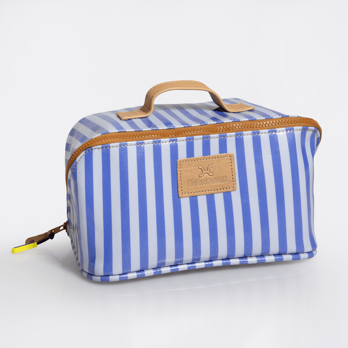 Thandana Laminated Fabric Side Mouth Maxi Vanity Bag - KaryKase