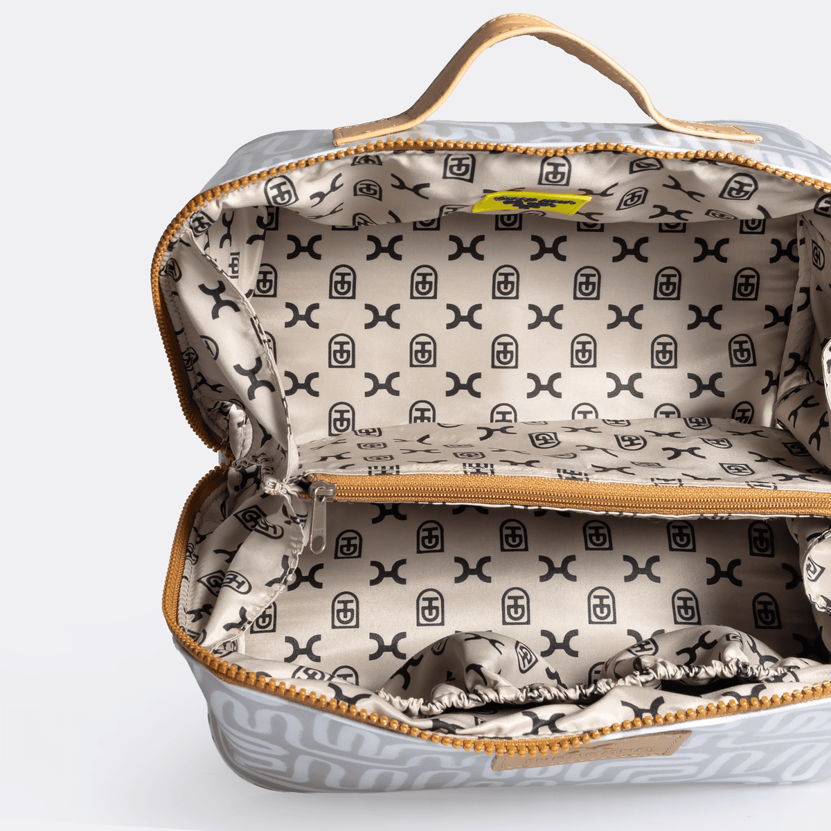 Thandana Laminated Fabric Side Mouth Maxi Vanity Bag - KaryKase