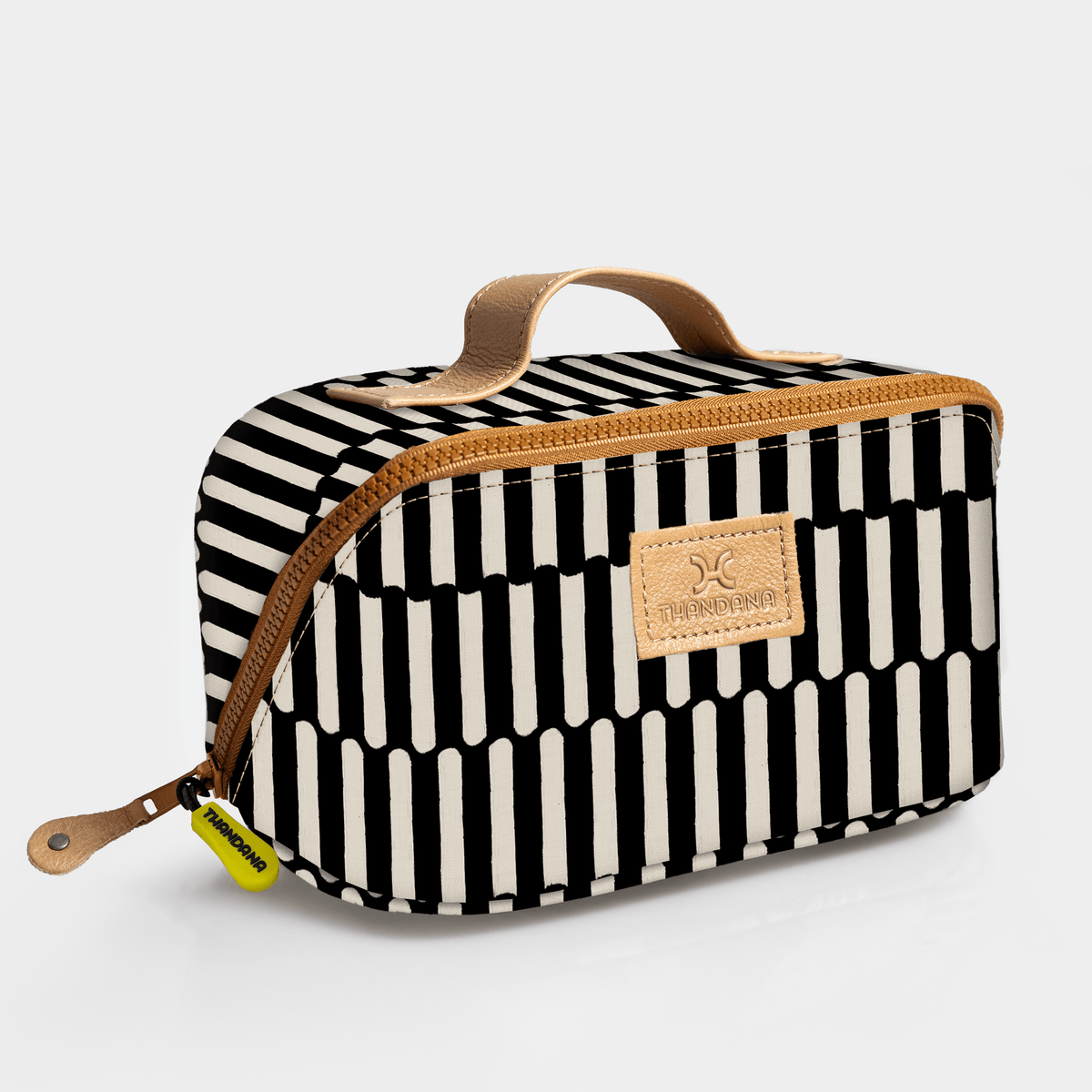 Thandana Laminated Fabric Side Mouth Maxi Vanity Bag - KaryKase